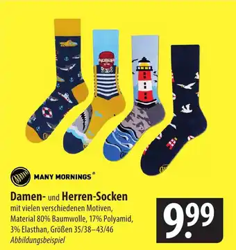 Famila Nord Ost MANY MORNINGS Damen- und Herren-Socken,  Größen 35/38-43/46 Angebot