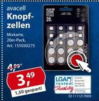 Sonderpreis Baumarkt Avacell Knopfzellen Angebot