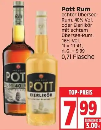 Edeka Pott Rum 0,7 L Flasche Angebot