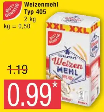 Marktkauf Gut & Günstig Weizenmehl Typ 405, 2 kg Angebot