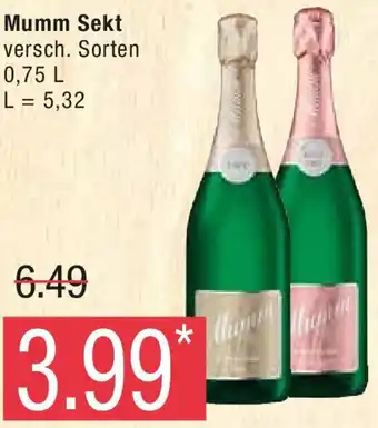 Marktkauf Mumm Sekt 0,75 L Angebot