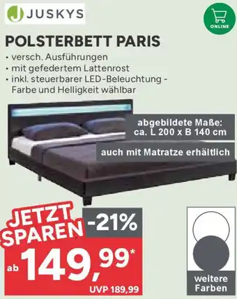 Marktkauf JUSKYS POLSTERBETT PARIS Angebot