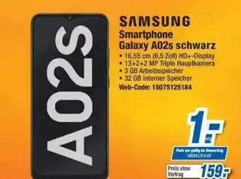 Expert Samsung Smartphone Galaxy A02s Schwarz Angebot