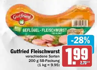 Hit Gutfried Fleischwurst verschiedene Sorten 200 g SB-Packung Angebot