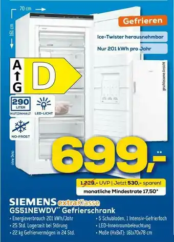 Euronics XXL Siemens Extraklasse Gs51newdv Gefrierschrank Angebot