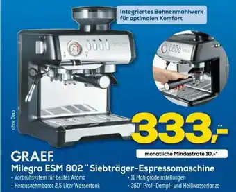 Euronics XXL Graef Milegra Esm 802 Siebträger-espressomaschine Angebot