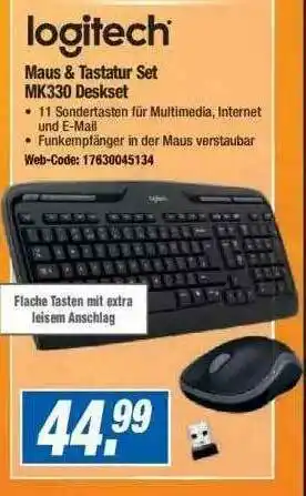 Expert Logitech Maus & Tastatur Set Mk330 Deskset Angebot