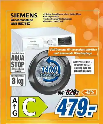 Expert Siemens Waschmaschine Wm14k71ex Angebot