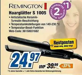 Expert Remington Haarglätter S 1005 Angebot