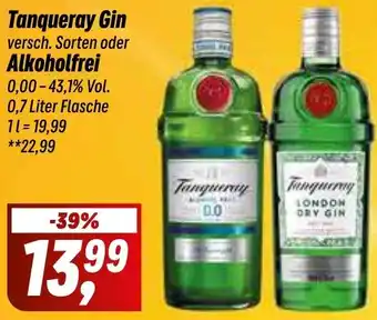 Simmel Tanqueray Gin oder Alkoholfrei 0,7 Liter Flasche Angebot