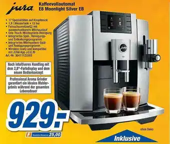 expert Techno Land Jura Kaffeevollautomat E8 Moonlight Silver Eb Angebot