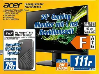 expert Techno Land Acer Gaming-monitor Ka242yabmiix Angebot