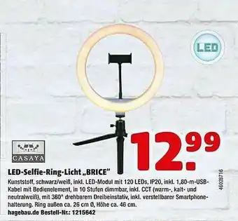 Hagebau Casaya Led-selfie-ring-licht „brice” Angebot