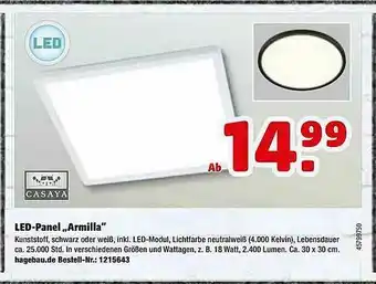 Hagebau Casaya Led-panel „armilla” Angebot