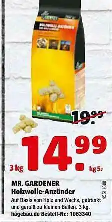 Hagebau Mr Gardener Holzwolle-anzünder Angebot