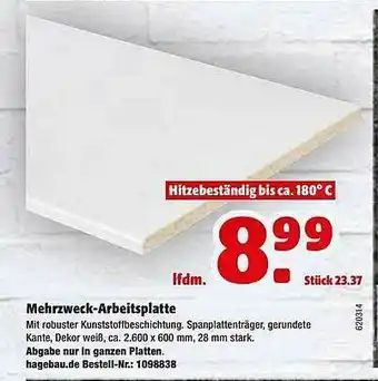 Hagebau Mehrzweck-arbeitsplatte Angebot