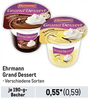 METRO Ehrmann Grand Dessert 190 g Becher Angebot