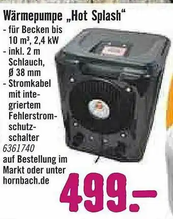 Hornbach Wärmepumpe „hot Splash” Angebot