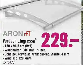 Hornbach Aron Vordach „ingressa” Angebot