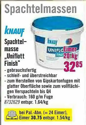 Hornbach Knauf Spachtelmasse Uniflott Finish Angebot