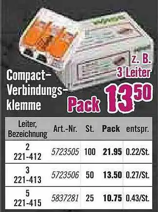 Hornbach Compact Verbindungsklemme Angebot