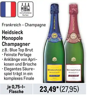 METRO Heidsieck Monopole Champagner 0,75 L Flasche Angebot