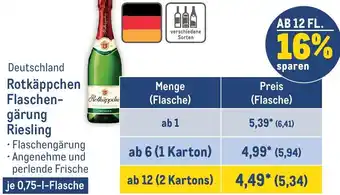 METRO Rotkäppchen Flaschengärung Riesling 0,75 L Flasche Angebot