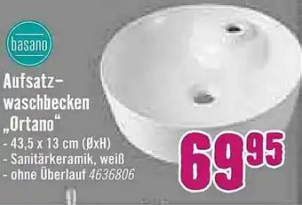 Hornbach Basano Aufsatz Waschbecken „ortano” Angebot