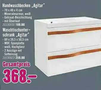 Hornbach Handwaschbecken & Waschtischunterschrank „agitar” Angebot