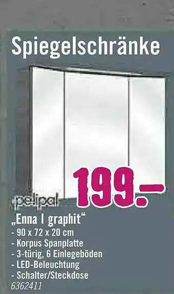 Hornbach Spiegelschränke Pelipal „enna I Graphit” Angebot