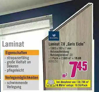 Hornbach Laminat Kainol 7.0 „garis Eiche” Angebot