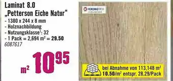 Hornbach Laminat 8.0 „petterson Eiche Natur” Angebot