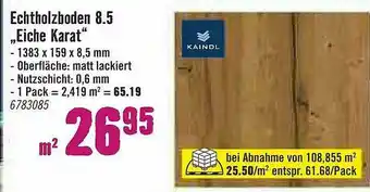 Hornbach Kaindl Echtholzboden 8.5 „eiche Karat” Angebot