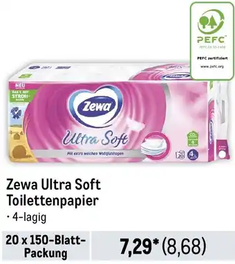 METRO Zewa Ultra Soft Toilettenpapier 20 x 150 Blatt Packung Angebot