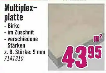 Hornbach Multiplexplatte Angebot