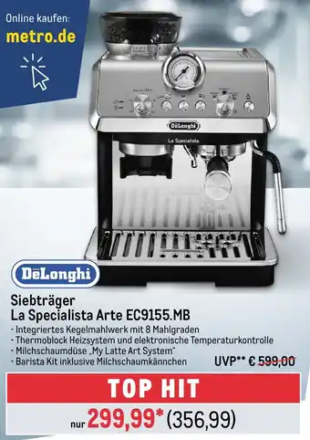 METRO DeLonghi Siebträger La Specialista Arte EC9155.MB Angebot