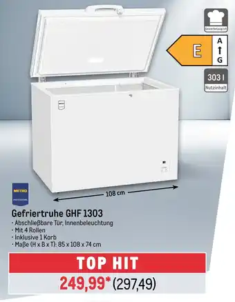 METRO METRO PROFESSIONAL Gefriertruhe GHF 1303 Angebot