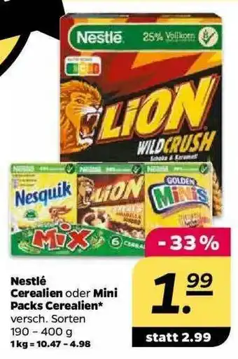 NETTO Nestlé Cerealien Oder Mini Pack Cerealien Angebot