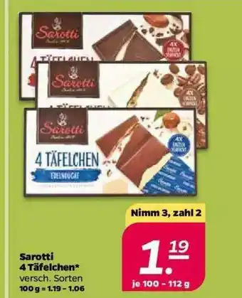 NETTO Sarotti 4 Täfelchen Angebot