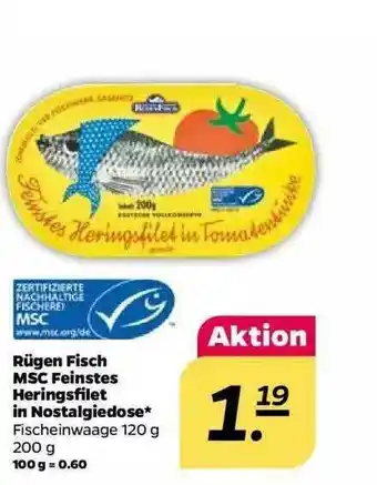 NETTO Rügen Fisch Msc Feinstes Heringsfilet In Nonstalgiedose Angebot