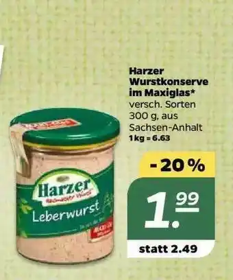 NETTO Harzer Wurstkonserve Im Maxiglas Angebot