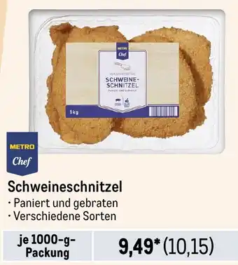 METRO METRO Chef Schweineschnitzel 1000 g Packung Angebot