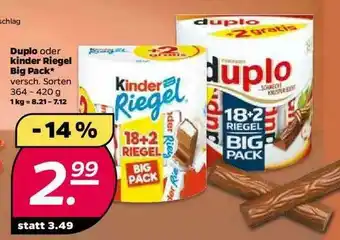 NETTO Duplo Oder Kinder Riegel Big Pack Angebot