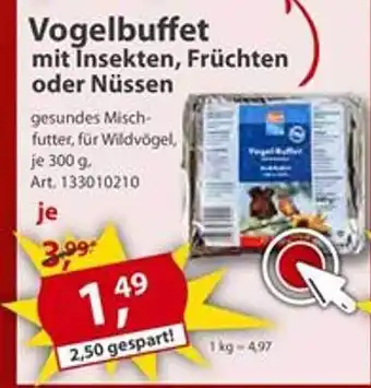 Sonderpreis Baumarkt Vogelbuffet mit Insekten, Früchten oder Nüssen Angebot