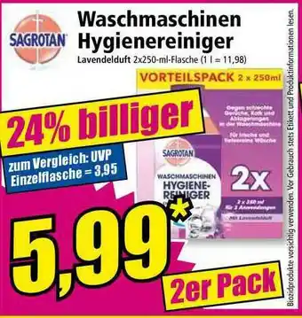 Norma Sagrotan Waschmaschinen Hygienereiniger Angebot