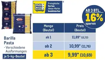 METRO Barilla Pasta 5 kg Beutel Angebot