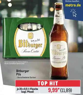 METRO Bitburger Pils 20x0,5 L Flasche Angebot