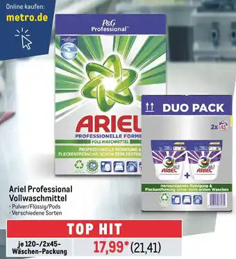 METRO Ariel Professional Vollwaschmittel 120/2x45 Wäschen Packung Angebot