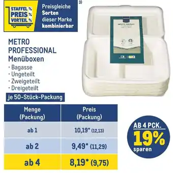 METRO METRO PROFESSIONAL Menüboxen 50 Stück Packung Angebot