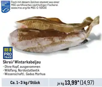 METRO Skrei/Winterkabeljau Ca. 1-3 kg/Stück Angebot